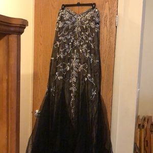 Jeweled plus size prom dress